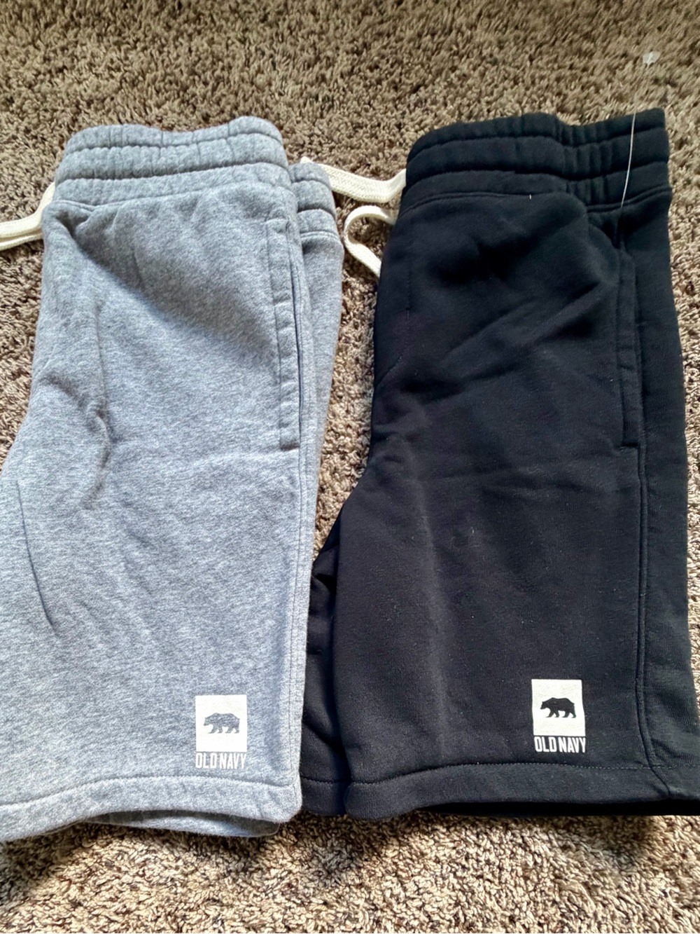 NWOT Old Navy Kids Gray and Black Sweat Shorts Duo Size 10/12 L